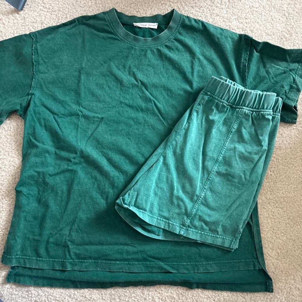 Green T-Shirt and Shorts Set
